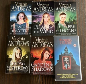 Virginia Andrews The Dollanganger Series Paperback Flowers In The Attic Plus VHS - Picture 1 of 15