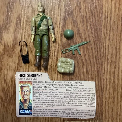GI Joe Figure 1983 Duke Mail Away Complete With File Card ARAH No Sticker - Image 1 of 4
