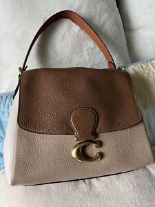 Coach 4613 May Shoulder Bag In Colorblock Vintage Khaki Leather Crossbody