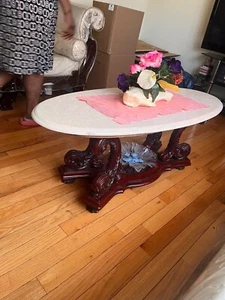 Solid Wood Vintage Three Piece Victorian Coffee Table Set. - Picture 1 of 7
