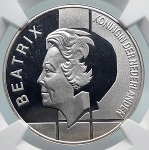 1994 NETHERLANDS Queen Beatrix BENELUX TREATY Proof Silver 10 G Coin NGC i89338 - Picture 1 of 5