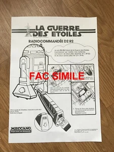 NOTICE FAC SIMILE MECCANO R2 D2 RADIO COMMANDE LA GUERRE DES ETOILES - Picture 1 of 2