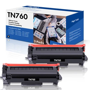 Repuesto de cartucho de tóner TN760 TN730 para impresora Brother DCP-L2550DW 2x negro - Imagen 1 de 5