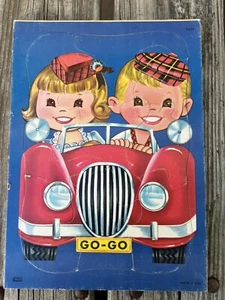 Vintage James & Jonathan Lowe Frame Cardboard Puzzle GO-GO #3404 - Picture 1 of 1