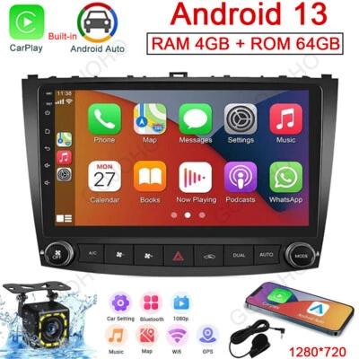 64GB CarPlay For 2006-12 Lexus IS250 IS350 Android 13 Car Radio Stereo GPS Navi - Image 1 of 4