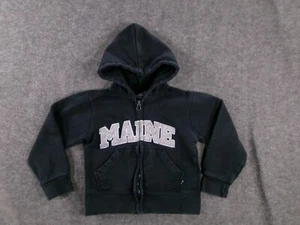 Maine Hoodie Youth Extra Small Black Full Zip Outdoor Trip Vacation Causal - Picture 1 of 10