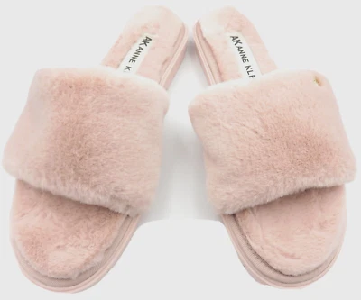ANNE KLEIN Acogedoras Zapatillas Cómodas 'Sillie' Piel Rosa Dorado Logo Talla 7.5 Nuevas en Caja Foto 1 de 4