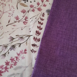 Stoffpaket Beschichtete Baumwolle 2 x 50 x 140 cm mit Muster + uni melange - Bild 1 von 2