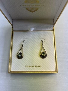 Annika Witt Made in Bali .925 Sterling Silver Blue Topaz Dangle Earrings-NWT Box - Picture 1 of 8