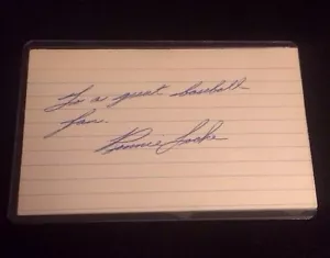 TARJETA DE ÍNDICE AUTOMÁTICO RONNIE LOCKE autografiada firmada 3x5 - Imagen 1 de 2