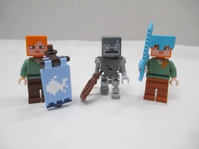 Lote de minifiguras LEGO Minecraft Skeleton y Alex Foto 1 de 4