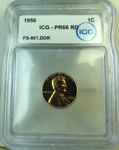 1956 Lincoln cent ICG PR66RED *FS 801 DDR* BR - Picture 1 of 3