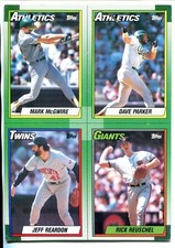 1991 Topps Box Bottom Panel - McGwire, Parker, Reardon, Reuschel