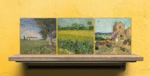 Juego de 3 azulejos de cerámica Van Gogh, azulejos de decoración de cerámica, azulejos de acento de cerámica - Imagen 1 de 8