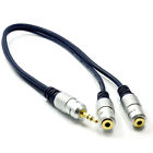 30cm Pure HQ OFC 3.5mm Headphone Jack to 2 x Sockets Splitter Cable GOLD