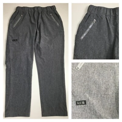 KOI Kathy Peterson вересковый серый молнии карман тянуть на скрабы брюки женщин sz средний - Изображение 1 из 4