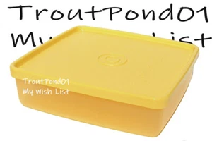 Tupperware Square Away Sandwich Keeper Mango Transparente Naranja Amarillo Estilo De Colección Nuevo - Imagen 1 de 3