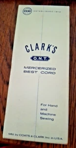 Clark's O.N.T. Best Cord Vintage Sewing Thread Black white/and Original Box - Picture 1 of 3