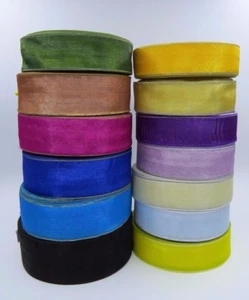 25mm, 30mm, 38mm ORGANZA with Silver or Gold Thread Edge Ribbon - Picture 1 of 14