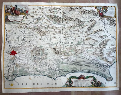 ITALIA IL LAZIO ROMA 1693 DOMENICO DE ROSSI/GIACOMO AMETI MAPA ANTIGUO MUY GRANDE Foto 1 de 4
