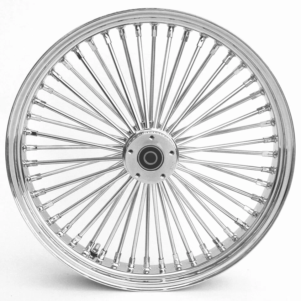 21x3,5" Big Fat King Spoke Chrom Felge vorne 2x Flansch 1" für Harley Davidson  - Bild 1 von 4