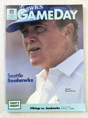 NFL GameDay Program August 24, 1985 Seahawks Vs Vikings,Chuck Knox, Clean! (B51) - Image 1 of 2