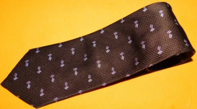 ERMENEGILDO ZEGNA MADE IN ITALY BROWN/PURPLE DOTS MOTIF TIE - DESIGNER TIES. - Image 1 of 3