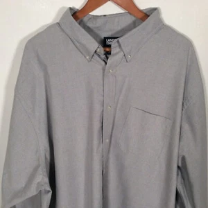 LANDS END Shirt Men 4XLT Button Down Traditional Fit GRAY POCKET CLASSIC PREPPY - Picture 1 of 8