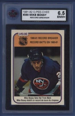 1981-82 OPC #390 MIKE BOSSY *RECORD BREAKER* KSA 6.5 ENM+ NY Islanders *HOF* - Image 1 of 3