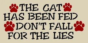 PLANTILLA REUTILIZABLE 11543 o 6"x12" EL PERRO HA SIDO ALIMENTADO Plantilla para hacer letreros hágalo usted mismo - Imagen 1 de 1