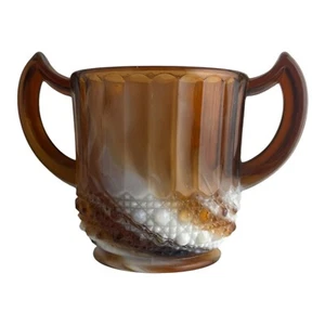 vintage imperial slag glass Brown Sugar Bowl. FREE SHIPPING - Picture 1 of 5