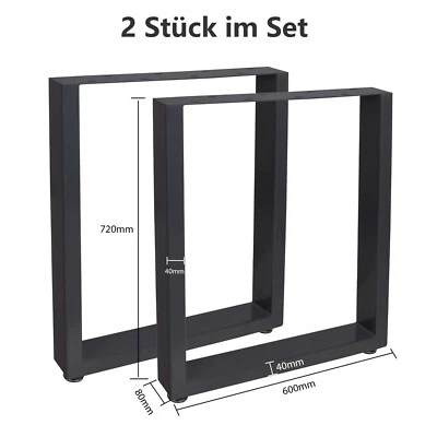 2er-Set Tischbeine Tischgestell Möbelfuß Tischkufen Hairpin Leg Tischfüße Stahl - Bild 1 von 4