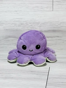 Teeturtle Reversible Purple Glow Octopus Plush 6"soft Stuffed Small Flips - Picture 1 of 9