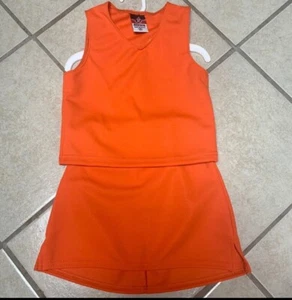 Childs XS or XL Orange Blank (No Logo) Cheerleader Uniform Skirt Set NWT - Picture 1 of 5