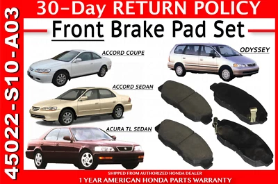 Genuine OEM Honda Accord V6 Front Brake Pad Set 1995-2002 Brakes Pads TL 95 - 98 - Image 1 of 3