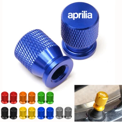 Wheel Tire Valve Stem Caps Cover For Aprilia RSV4 RSV1000/R Caponord 1200 Tuono - Image 1 of 4