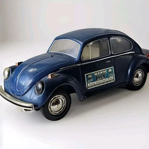 Vintage Blue VOLKSWAGON BEETLE Car Jim Beam Liquor Decanter Collectible Gift - Picture 1 of 10