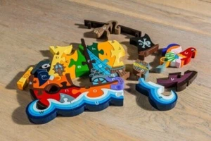 Alphabet Jigsaws Hecho a Mano de Madera Puzle Rompecabezas Aprender Letra Número - Imagen 1 de 234