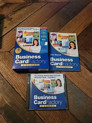 Business Card Factory Deluxe - Big Box  - 1999 PC CD ROM  - Image 1 of 4