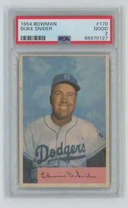 1954 Topps Duke Snider PSA 2 Brooklyn Dodgers #170 - Picture 1 of 2