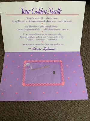 YOUR GOLDEN NEEDLE, Vintage 24kt Gold Plated Sewing Needle, #26 Tapestry - Image 1 of 3