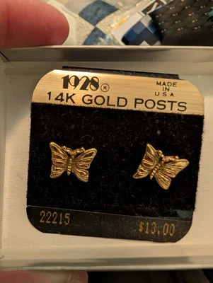 Pendientes de poste de oro 1928 Foto 1 de 4