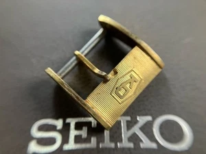 SEIKO Genuine Buckle King Quartz Men's Watch Band Parts Vintage Gold 15mm - Picture 1 of 3