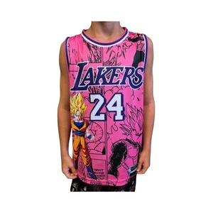 BASKETBALL SINGLET: NBA LAKERS KOBE BRYANT X DRAGON BALL Z PINK (SIZES AVAILABLE - Bild 1 von 2