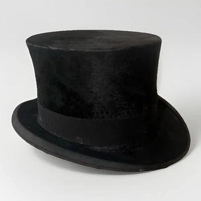 Raro 1900 Christie’s London Sombrero Negro Drácula Formal Negro Corbata Boda Foto 1 de 4