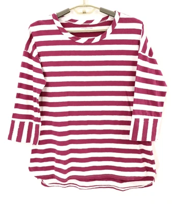 Blusa para mujer COLDWATER CREEK 100 % algodón manga 3/4 rayas lentejuelas talla L 14 Foto 1 de 4