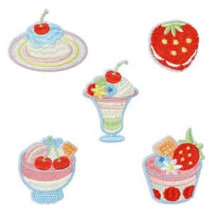 10pcs Ice Cream Strawberry Computerized Embroidery Cloth Iron On Sew On Patches - Picture 1 of 8