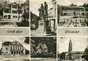 AK - Gruss aus Weimar - Multi-View - Schillerhaus - Goethehaus - National-Theate - Bild 1 von 2