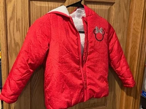 Minnie Mouse Girls Coat Jacket from Disney Size 5 Red w/ Mouse Ears - Picture 1 of 6