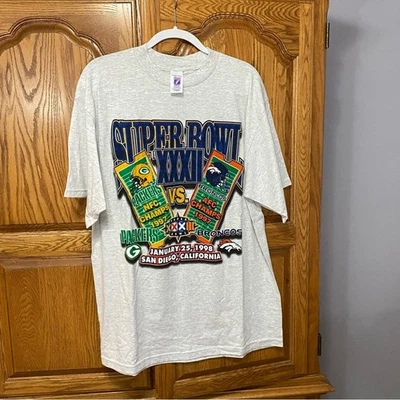 Logo 7 Vintage 1998 Superbowl XXXII Packers vs Broncos T-Shirt Men’s Sz X-Large - Image 1 of 4